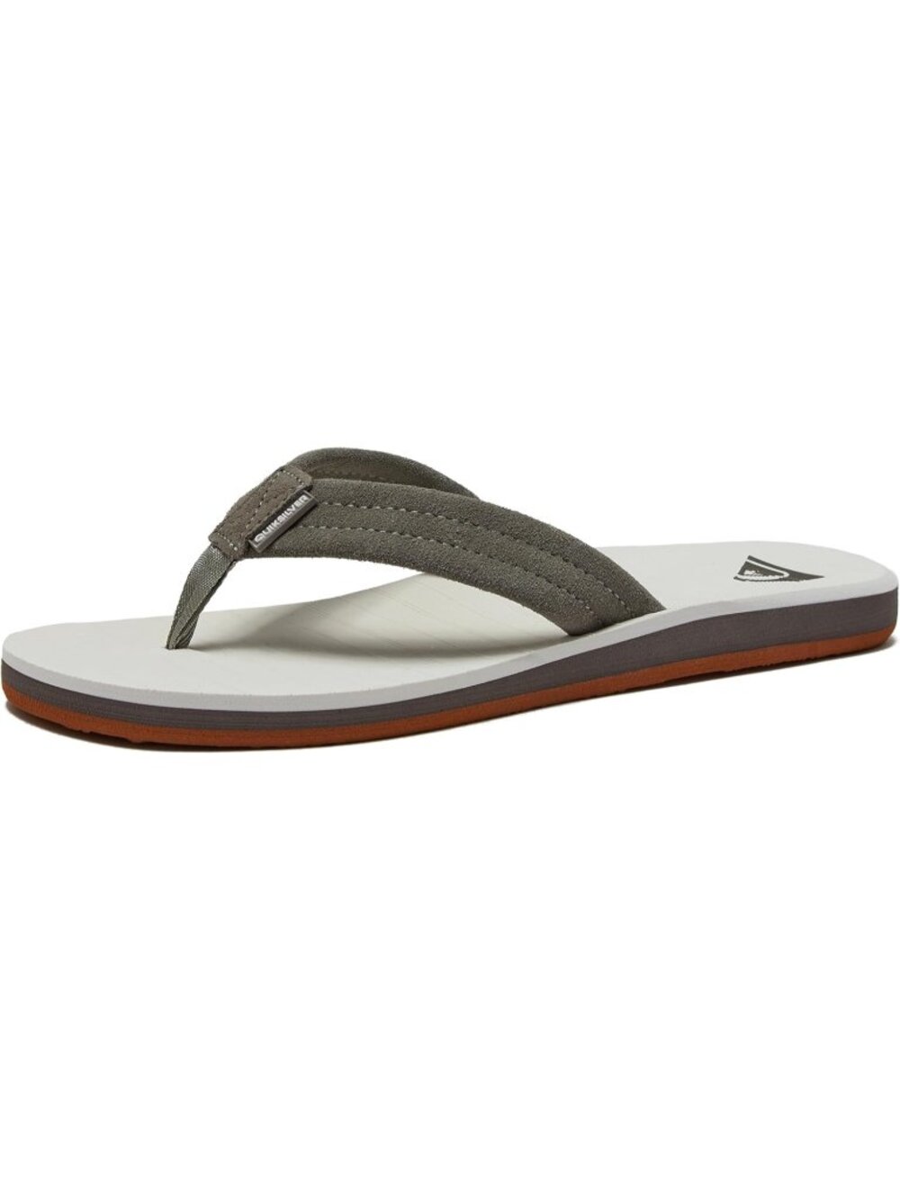 Men's Grey White Suede Flip Flops Arch Support Athletic Sandals Thong Casual